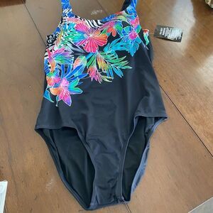 Swimsuits Floral For All One Piece Women's 16 Black Padded Polyester Stretch